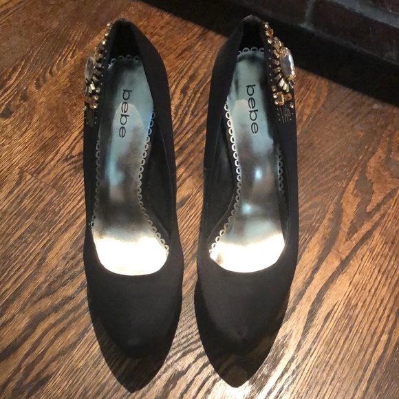 Bebe black and gold platform heels - Picture 4 of 6